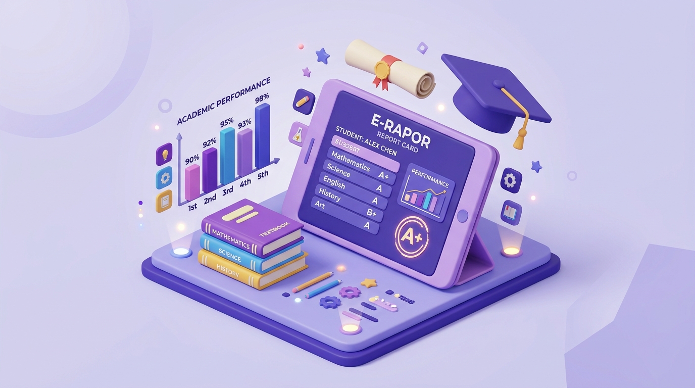 Ilustrasi fitur Sistem Akademik & e-Rapor Kurikulum Merdeka
